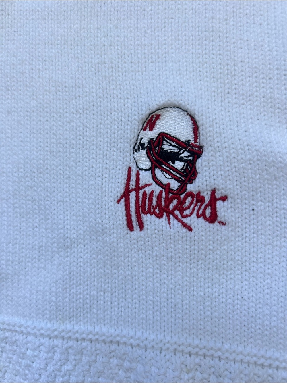 Vintage Nebraska Cornhusker Andrew Rohan White Men’s Sweater XL - Picture 3 of 9